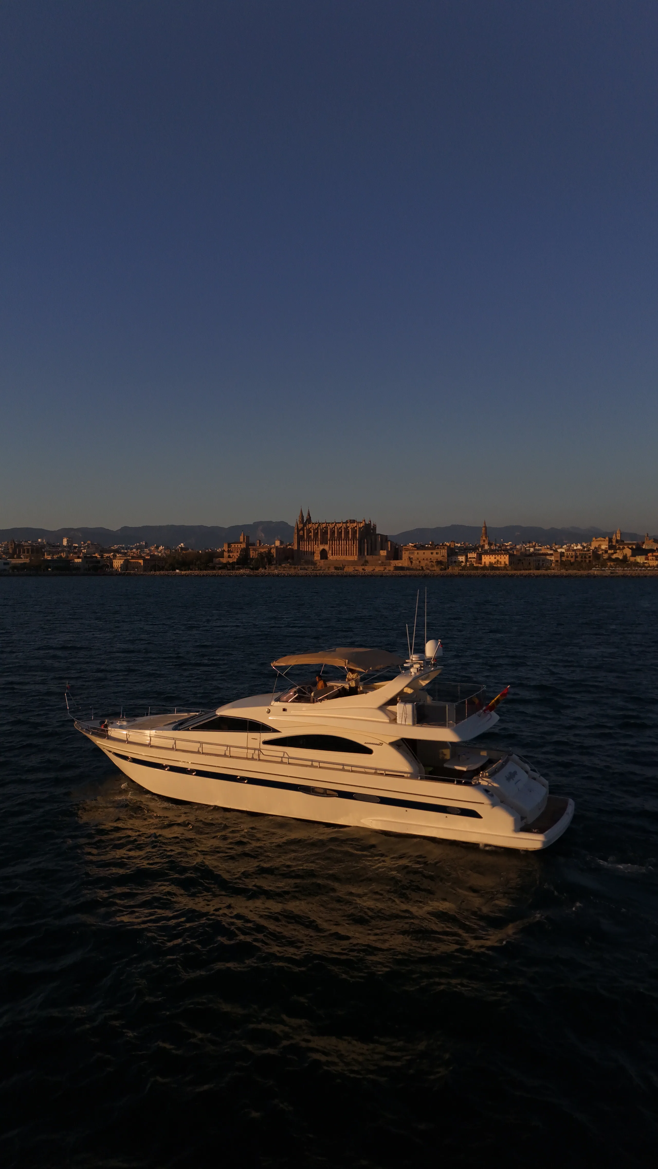 Lady Elbaum at sunset off the coast of Palma