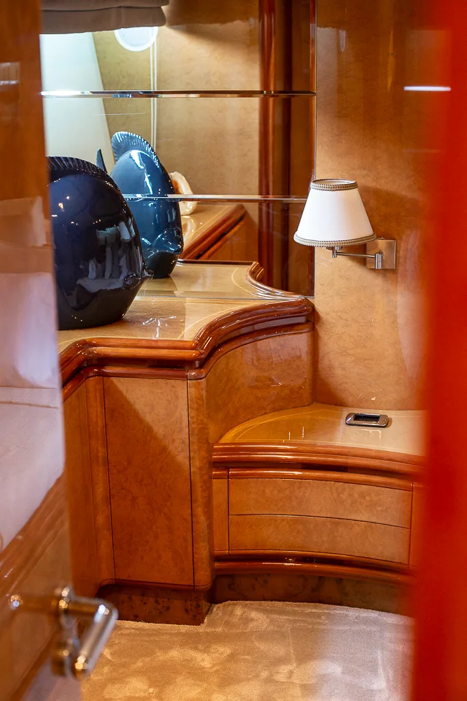 Master corridor interior detail aboard Lady Elbaum